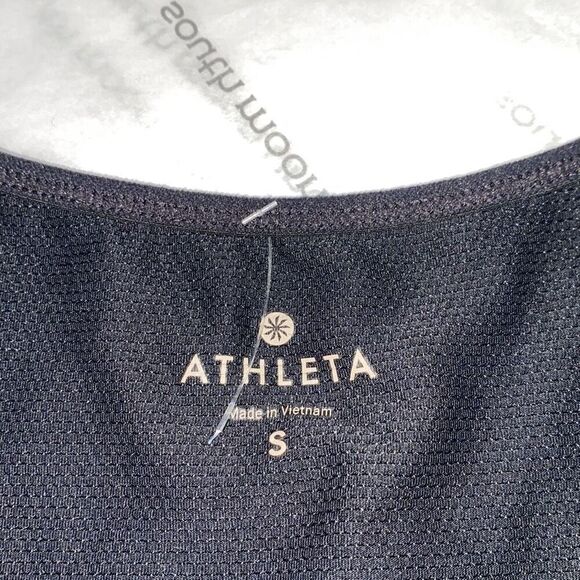 Athleta Small Black Gel Mesh Supercharged 2-in-1‎ Shelf Bra Tank Top Small Black - Picture 13 of 16